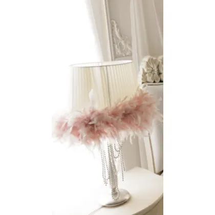 Picture A wonderful table lamp with a feather shade - Avenanti