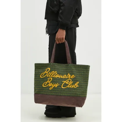 Zdjęcie Billionaire Boys Club torba Script Check Tote Bag kolor zielony B24483