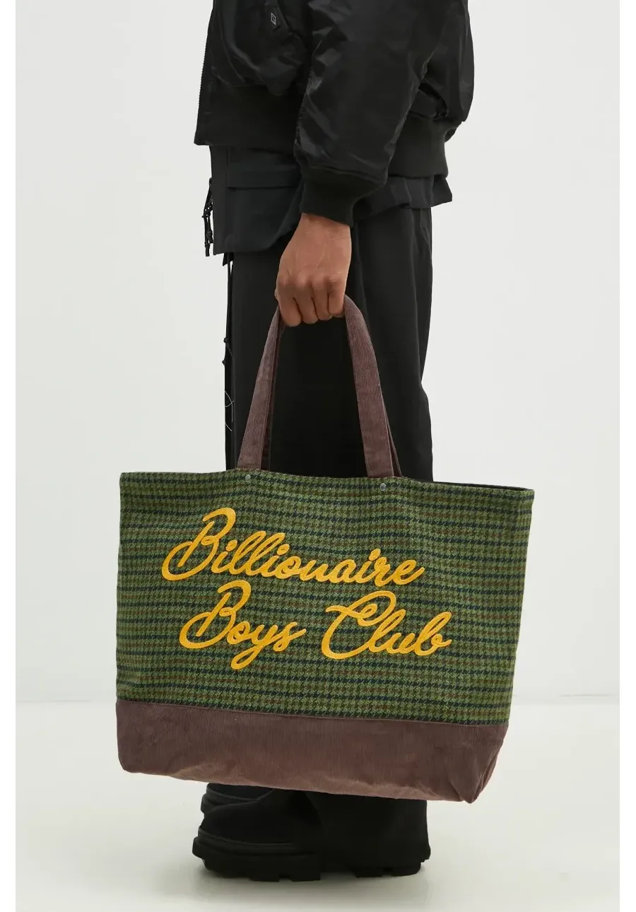 obrazek 1 Billionaire Boys Club torba Script Check Tote Bag kolor zielony B24483