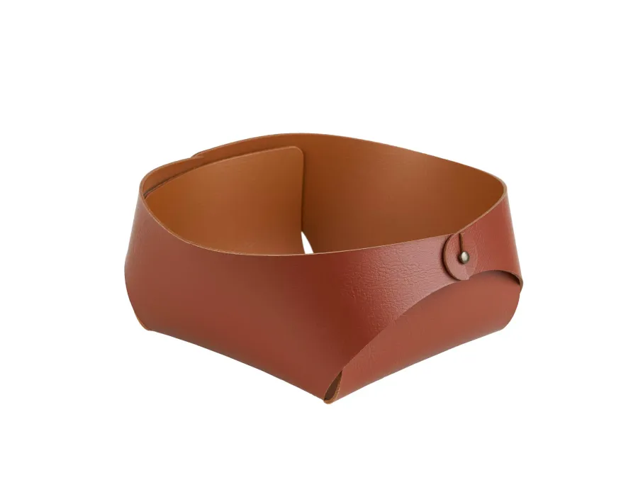 obrazek 1 Bordowy skórzany koszyk rozmiaru 15x15xH7 cm