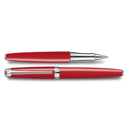 Picture Red silver-plated/rhodium-plated ballpoint pen from the Leman Scarlet Red collection
