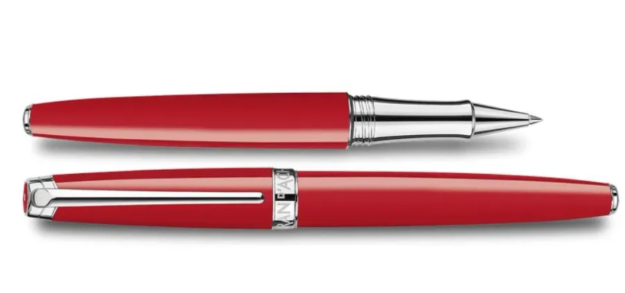 obrazek 1 Czerwone posrebrzane/rodowane pióro kulkowe z kolekcji Leman Scarlet Red