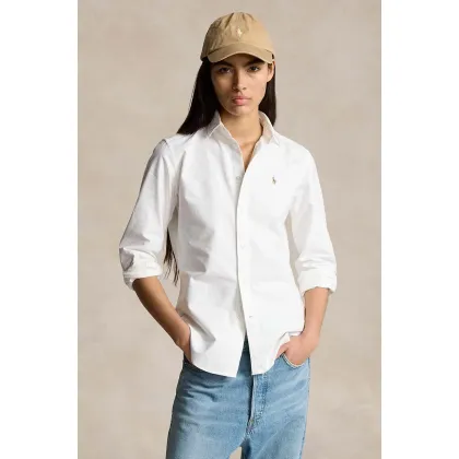 Zdjęcie Polo Ralph Lauren koszula bawełniana damska kolor biały regular z kołnierzykiem klasycznym