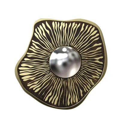 Picture Elegant mirror framed with a walnut core sprinkled with brass - Pardo