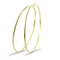 Picture Large thin hoop earrings made of yellow gold