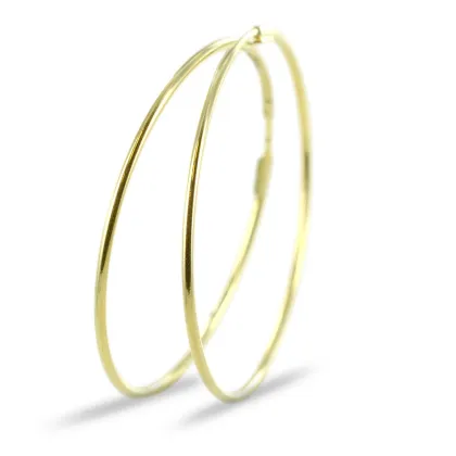 Zdjęcie Duże cienkie kolczyki koła z żółtego złota