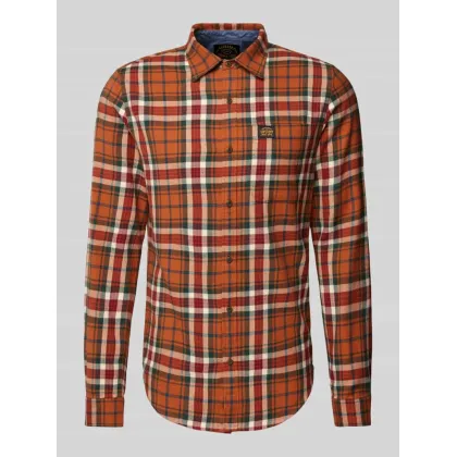 Zdjęcie Koszula casualowa o kroju slim fit z naszywką z logo model ‘Lumberjack’