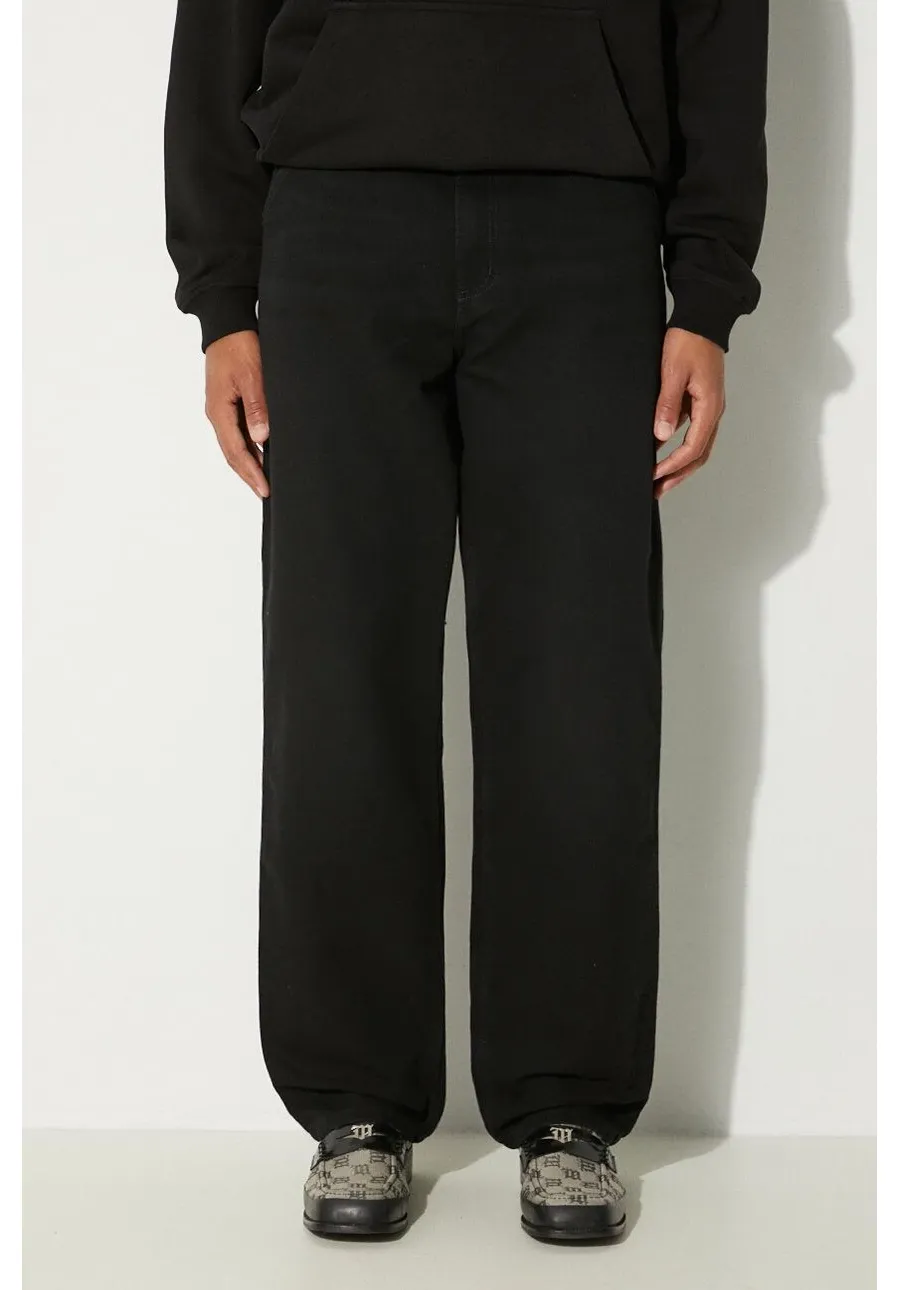 obrazek 1 Carhartt WIP spodnie bawełniane Single Knee Pant kolor czarny proste I031497.893K