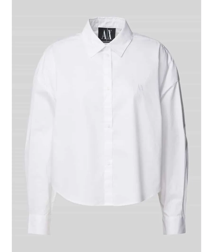 obrazek 1 Bluzka koszulowa o kroju regular fit z wyhaftowanym logo