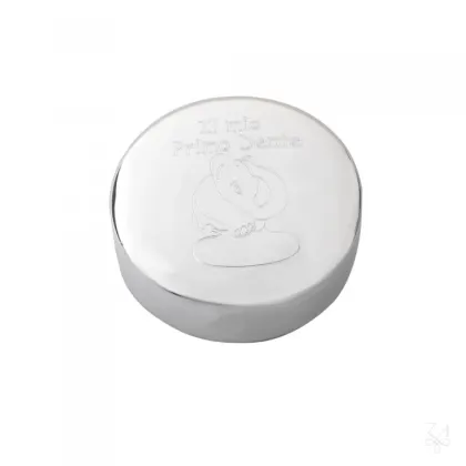 Zdjęcie Stylowe srebrne pudełeczko na pierwszy ząbek dziecka zdobione słoniem - Zaramella Argenti