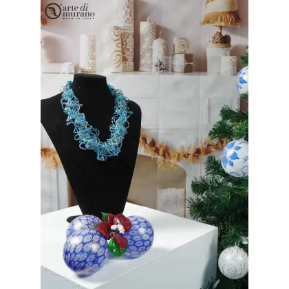 Zdjęcie Elegancki naszyjnik ze szkła Murano w kolorze niebieskim