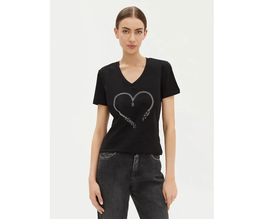 obrazek 1 Fracomina T-Shirt FP25ST3007J401N5 Czarny Regular Fit