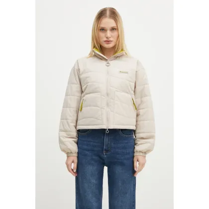 Zdjęcie Columbia kurtka Wallowa Insulated damska kolor szary przejściowa oversize 2090751