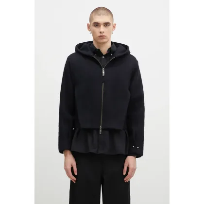 Zdjęcie Ader Error kurtka wełniana kolor granatowy przejściowa oversize BN01FWJK1301BK