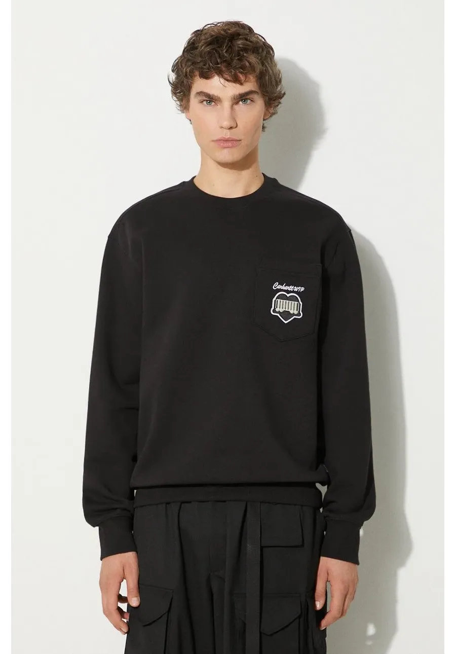 obrazek 1 Carhartt WIP bluza Heart Train Pocket Sweat męska kolor czarny z aplikacją I033932.89XX