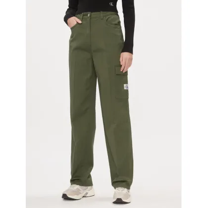 Zdjęcie Calvin Klein Jeans Spodnie materiałowe J20J221297 Zielony Straight Fit