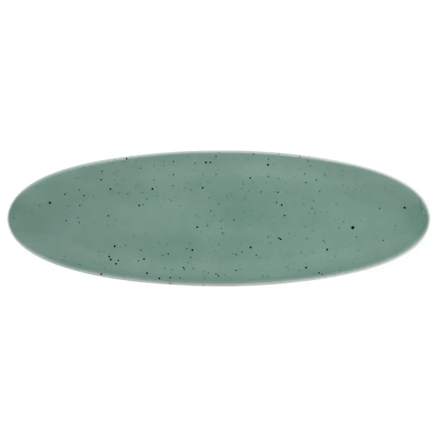 obrazek 1 Oryginalny duży owalny porcelanowy talerz 44x14 cm w kolorze turkusu - Seltmann Weiden