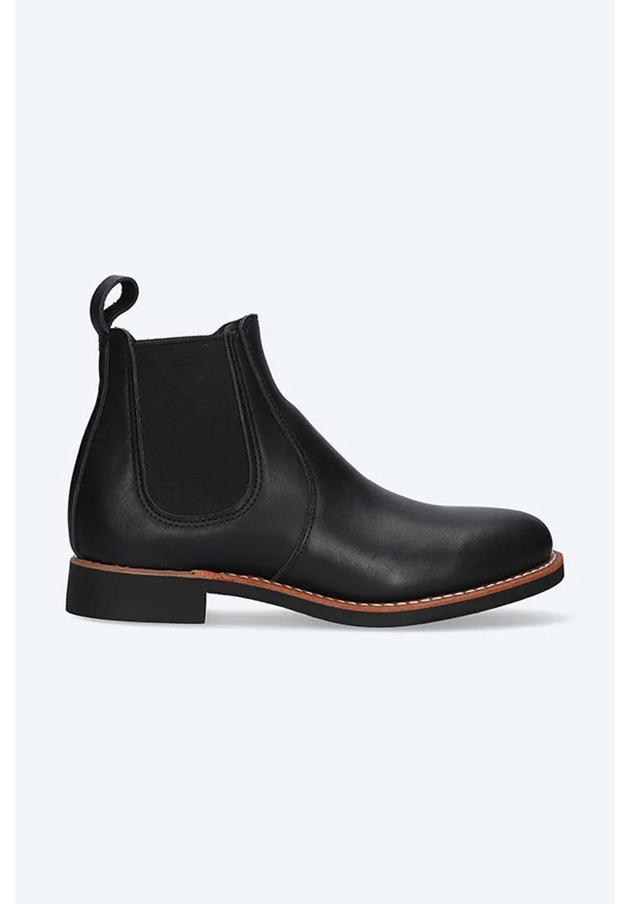 obrazek 1 Red Wing sztyblety skórzane damskie kolor czarny na płaskim obcasie 3455.6inch-Black