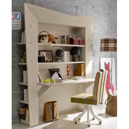 Zdjęcie Młodzieżowy, oryginalny regał z wbudowanym biurkiem - Ferretti e Ferretti