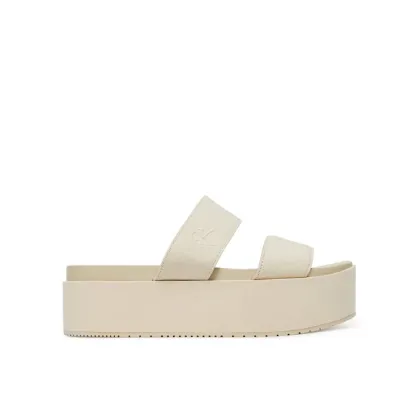 Zdjęcie Calvin Klein Jeans Klapki Flatform Sandal Webbing In YW0YW01789 Écru