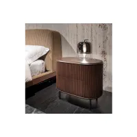 Picture Original oak bedside table with a marble top from Italy - Bamax