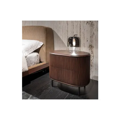 Zdjęcie Oryginalny, Dębowy Stolik Nocny Z marmurowym Topem z Włoch - Bamax