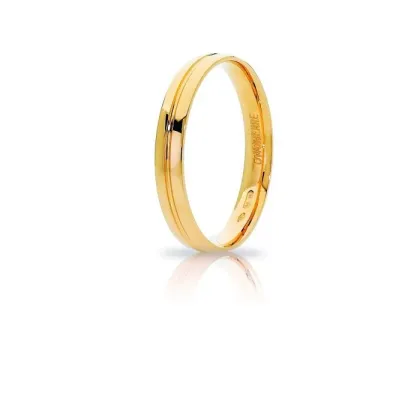 Zdjęcie Stylowa obrączka z żółtego złota z brylantem szer. 3,20mm