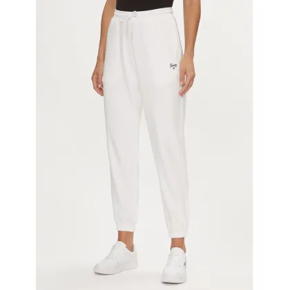 Zdjęcie Tommy Jeans Spodnie dresowe Script DW0DW17771 Biały Relaxed Fit