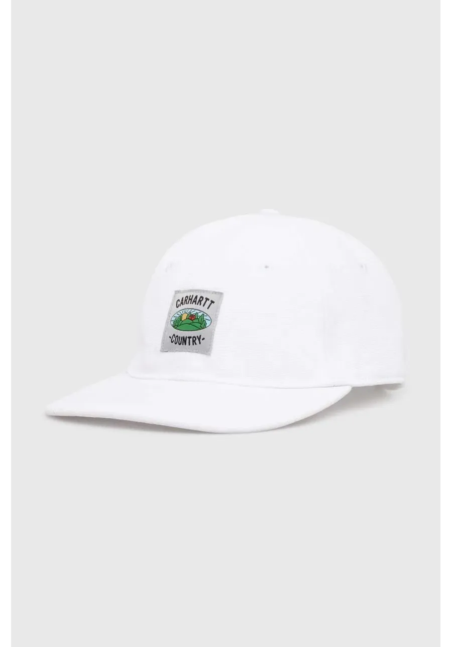 obrazek 1 Carhartt WIP czapka z daszkiem bawełniana Field Cap kolor biały z aplikacją I033216.02XX
