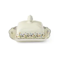 Zdjęcie Nowoczesna czeska maselniczka z porcelany w kolorze kości słoniowej z kolekcji NatureLine – Leander