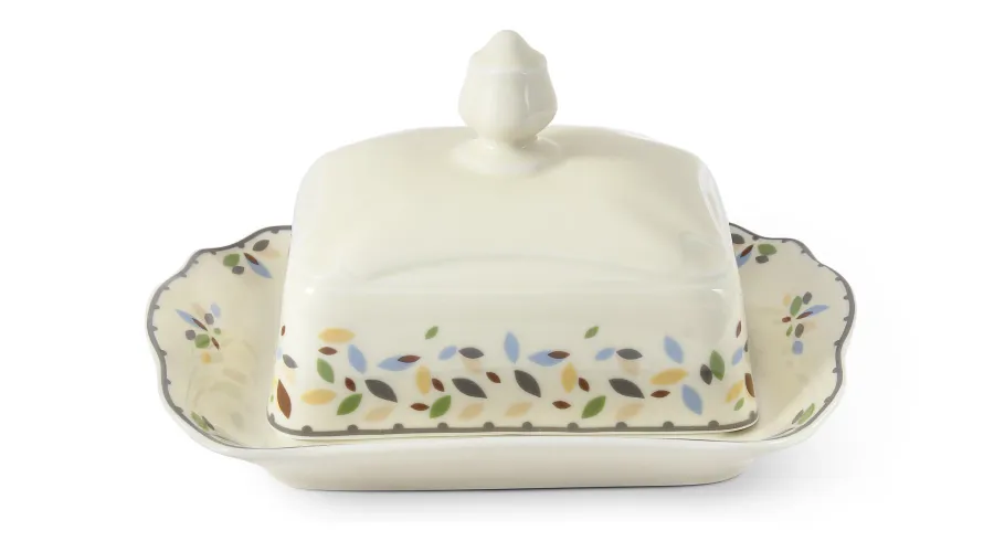 obrazek 1 Nowoczesna czeska maselniczka z porcelany w kolorze kości słoniowej z  kolekcji NatureLine – Leander