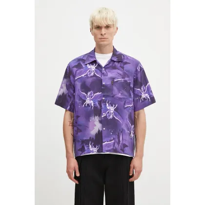 Zdjęcie Aries koszula Pegasus Hawaiian Shirt męska kolor fioletowy relaxed z kołnierzykiem klasycznym AR4010402