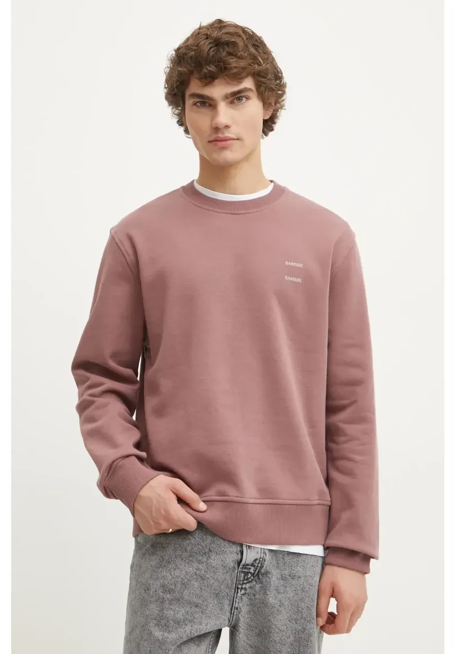 obrazek 1 Samsoe Samsoe bluza bawełniana JOEL męska kolor różowy gładka M22300127
