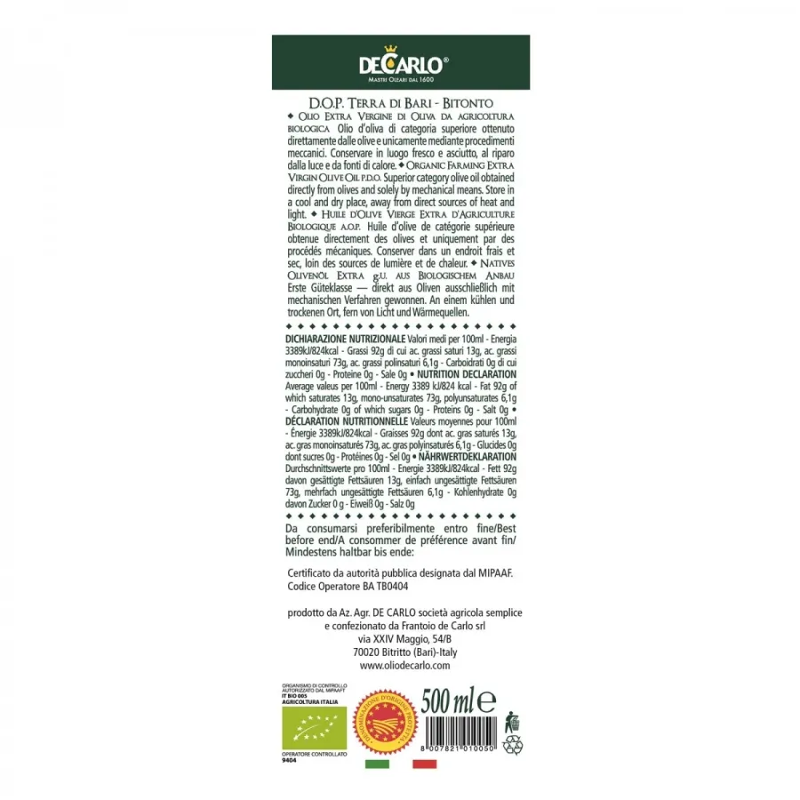 obrazek 2 Prosto z Włoch - oliwa z oliwek extra virgin Tenuta Arcamone, 500 ml