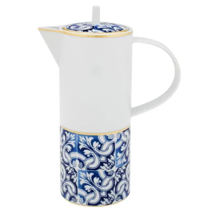 Zdjęcie Stylowy dzbanek do kawy Transatlântica ze złożonym motywem roślinnym i złotym wykończeniem - Vista Alegre