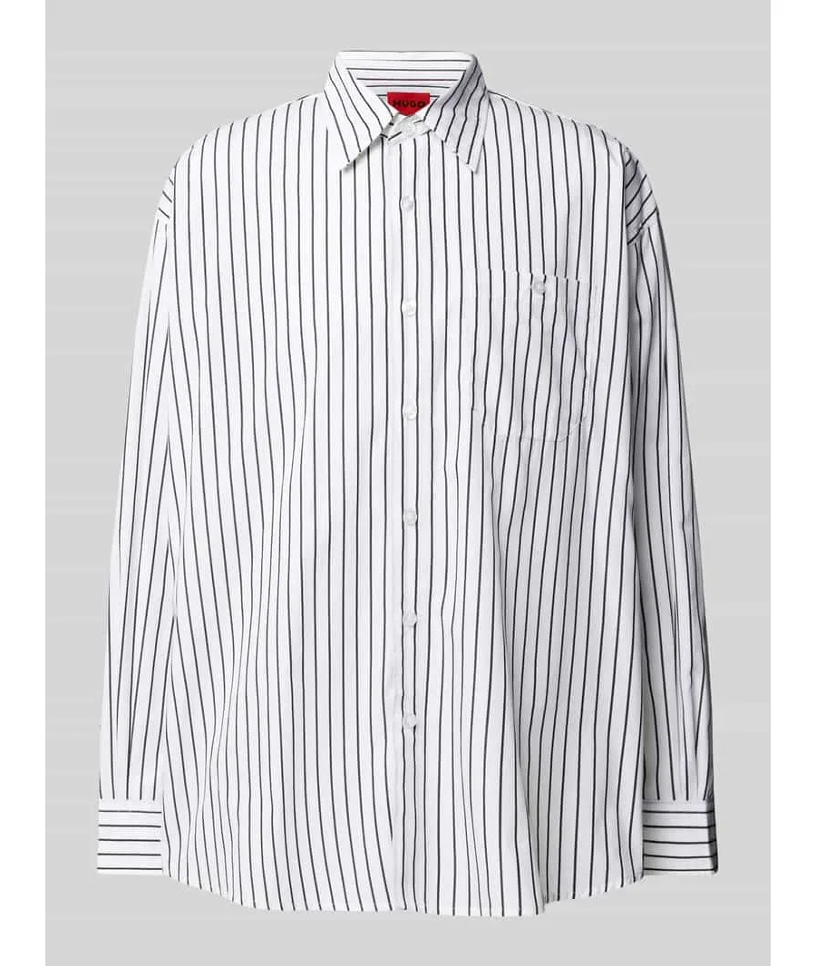 obrazek 1 Koszula casualowa o kroju relaxed fit ze wzorem w paski model ‘Emaio’
