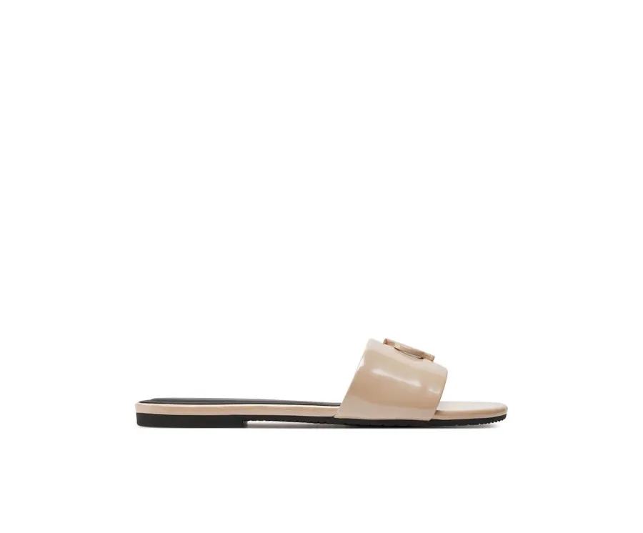 obrazek 1 Calvin Klein Jeans Klapki Flat Sandal Slide Mg Met YW0YW01348 Beżowy