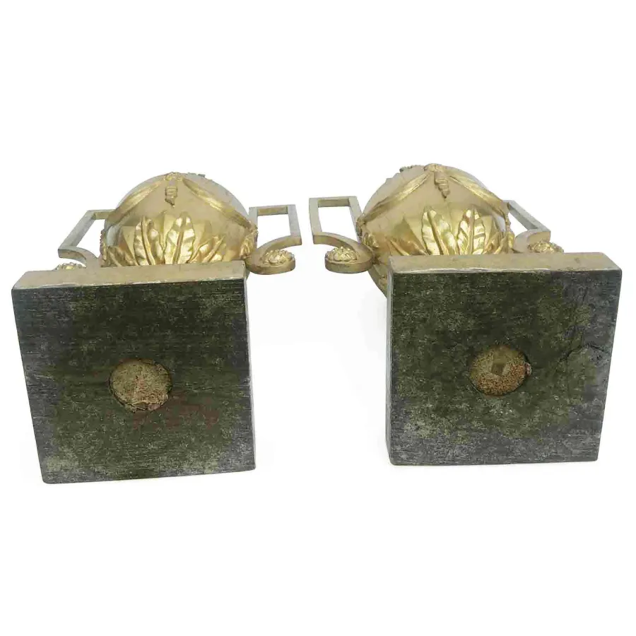 obrazek 5 Para dużych wazonów w kolorze Empire Golden w idealnym stanie z XVIII wieku