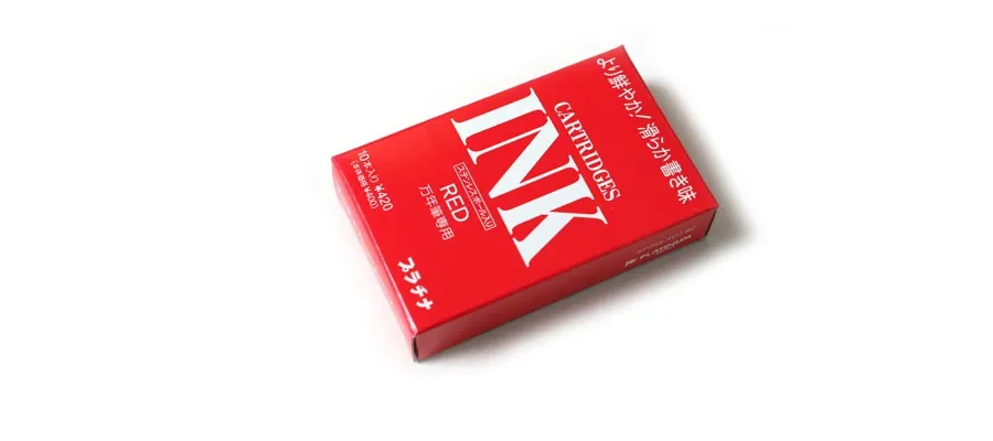 picture 3 Cartridge type dyestuff ink for fountain pen - Red (Pack of 10)