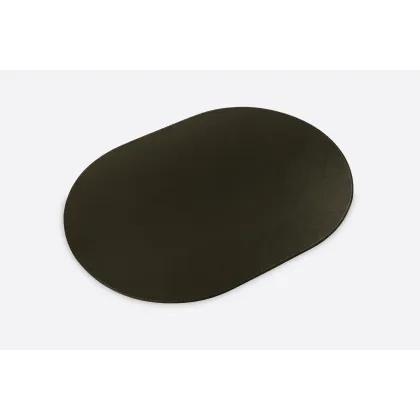 Picture Luxurious leather table mat in agave green and white