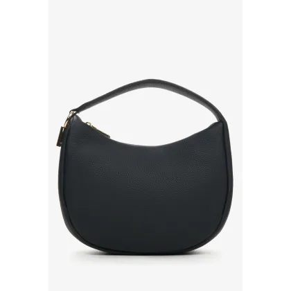 Zdjęcie Estro: Czarna torebka półksiężyc ze skóry naturalnej