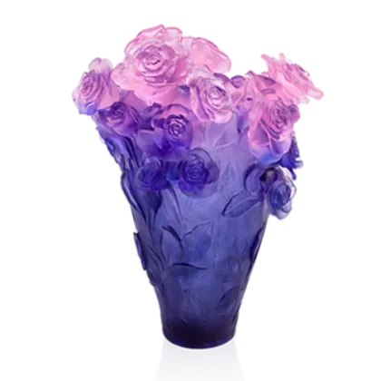 Zdjęcie Stylowy kryształowy wazon w kształcie bukietu róż – Daum