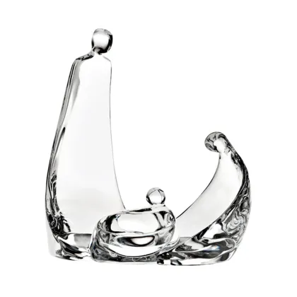 Picture A unique crystal sculpture of the Holy Family with three smooth-shaped elements from the Presépio collection - Vista Alegre