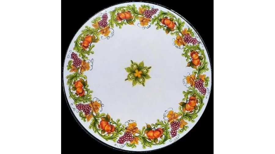 obrazek 1 Elegancki blat do ogrodu wykonany z lawy zdobiony motywem owoców - Ceramiche Valchida