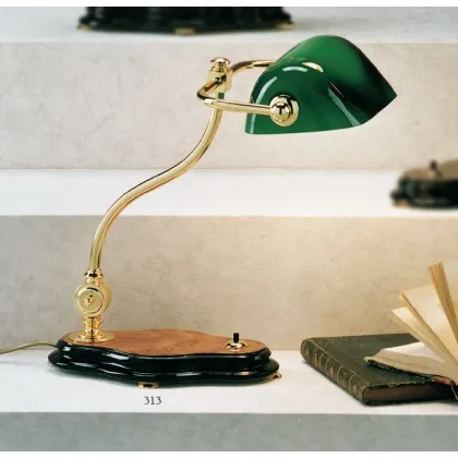 Picture Stylish desk lamp with green glass - Il Paralume Marina