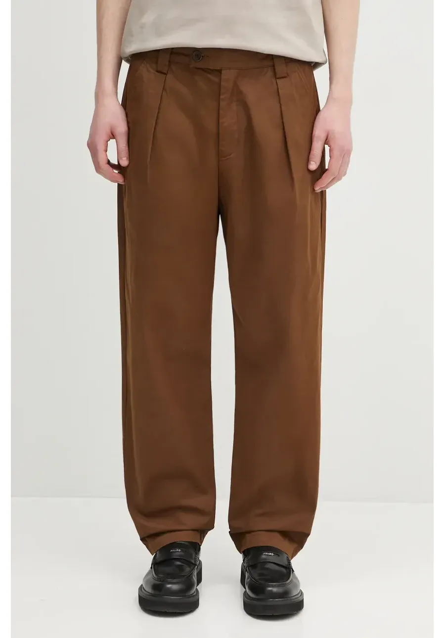 obrazek 1 A.P.C. spodnie bawełniane Pantalon Renato męskie kolor brązowy w fasonie chinos COGZR.H08428