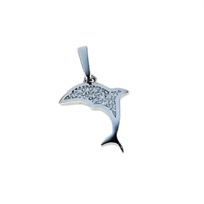 Zdjęcie Elegancki wisiorek delfin z cyrkoniami