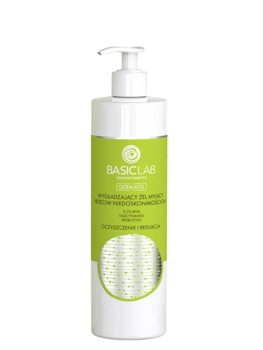 obrazek 1 BasicLab Wygładzający żel myjący przeciw niedoskonałościom z BHA 0,5% 300 ml Basiclab Dermocosmetics