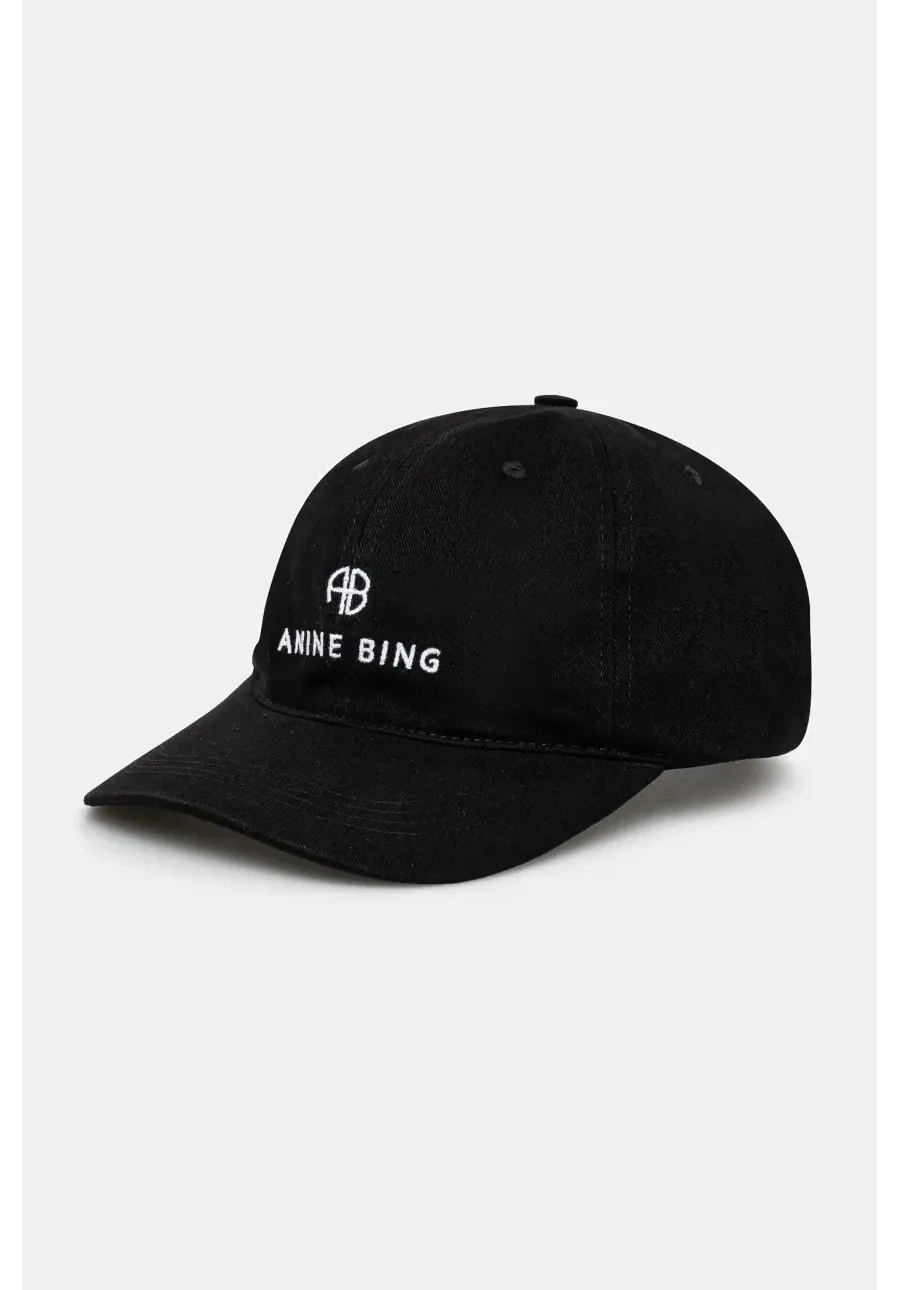 obrazek 1 Anine Bing czapka z daszkiem bawełniana Jeremy Baseball Cap kolor czarny gładka S.12.9084