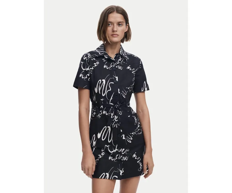 obrazek 1 Desigual Sukienka koszulowa 25SWVW38 Czarny Regular Fit